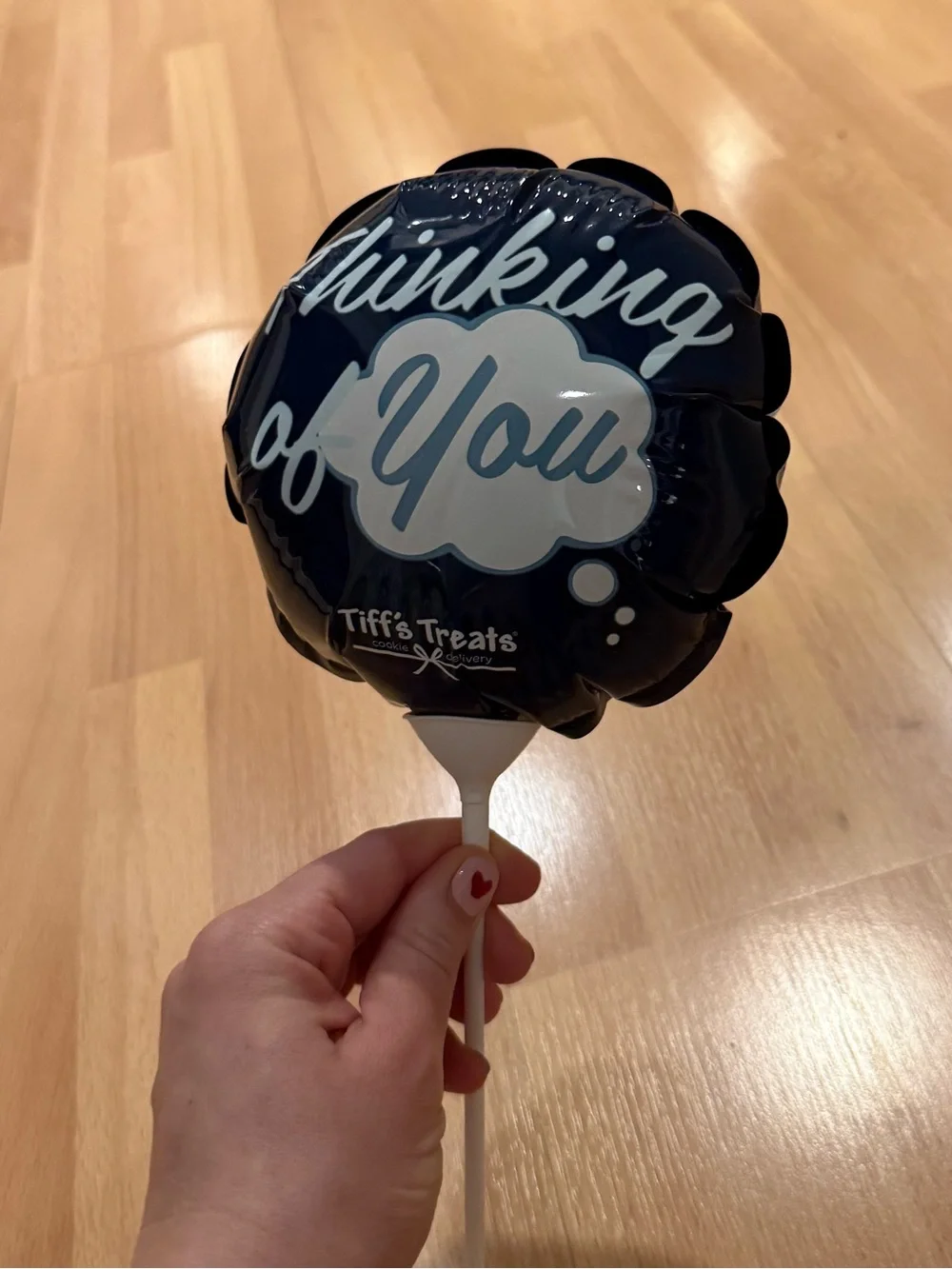 Thinking of You Navy Blue Mylar Balloon Pick
